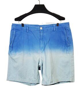 Vineyard Vines Island Shorts Men's 38 Blue Ombre Tie-Dye Cotton Flat Front